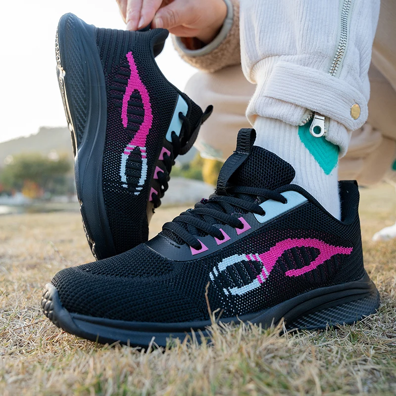 

Fashion Sports Shoes for Women Lightweight Breathable Mesh Sneakers Lace Up Women's Running Shoes Trend Tennis Walking Shoes