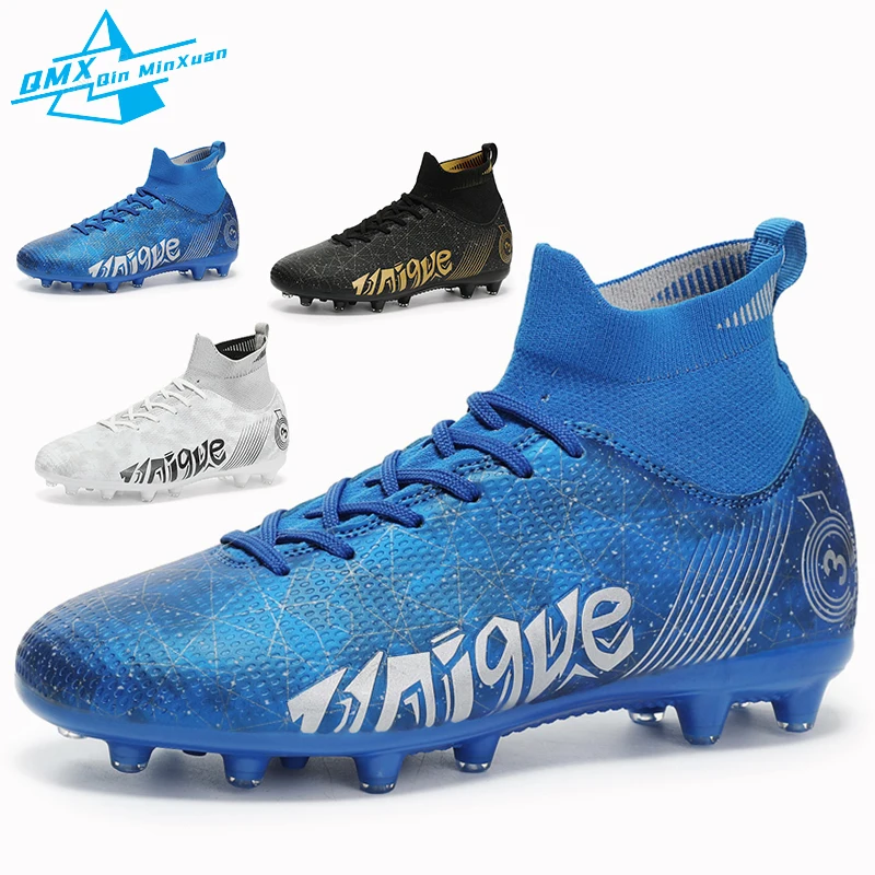 

Football Shoes Men Large Size High-top Antiskid Outdoor Soccer Boots Kids Student Indoor Soccer Training Sneakers 31-49#