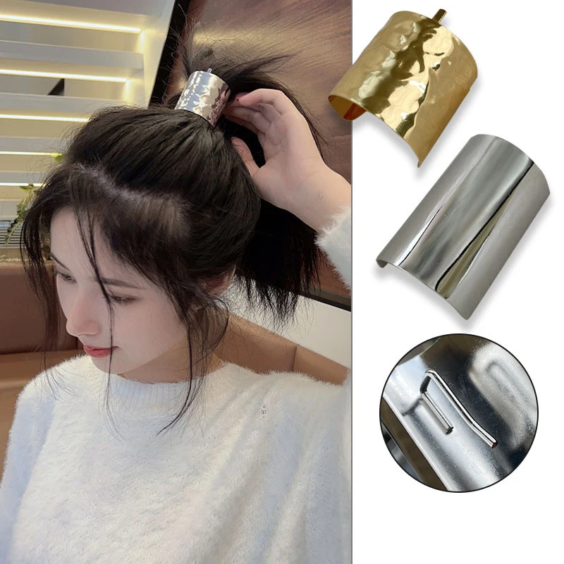 Coreia Metal Inserir Hairpin, Rabo de Cavalo Retro Clipe, Garfo De Cabelo, Alto Grau De Cobre Elenco, Côncavo e Convexo Artesanato, Fivela De Cabelo