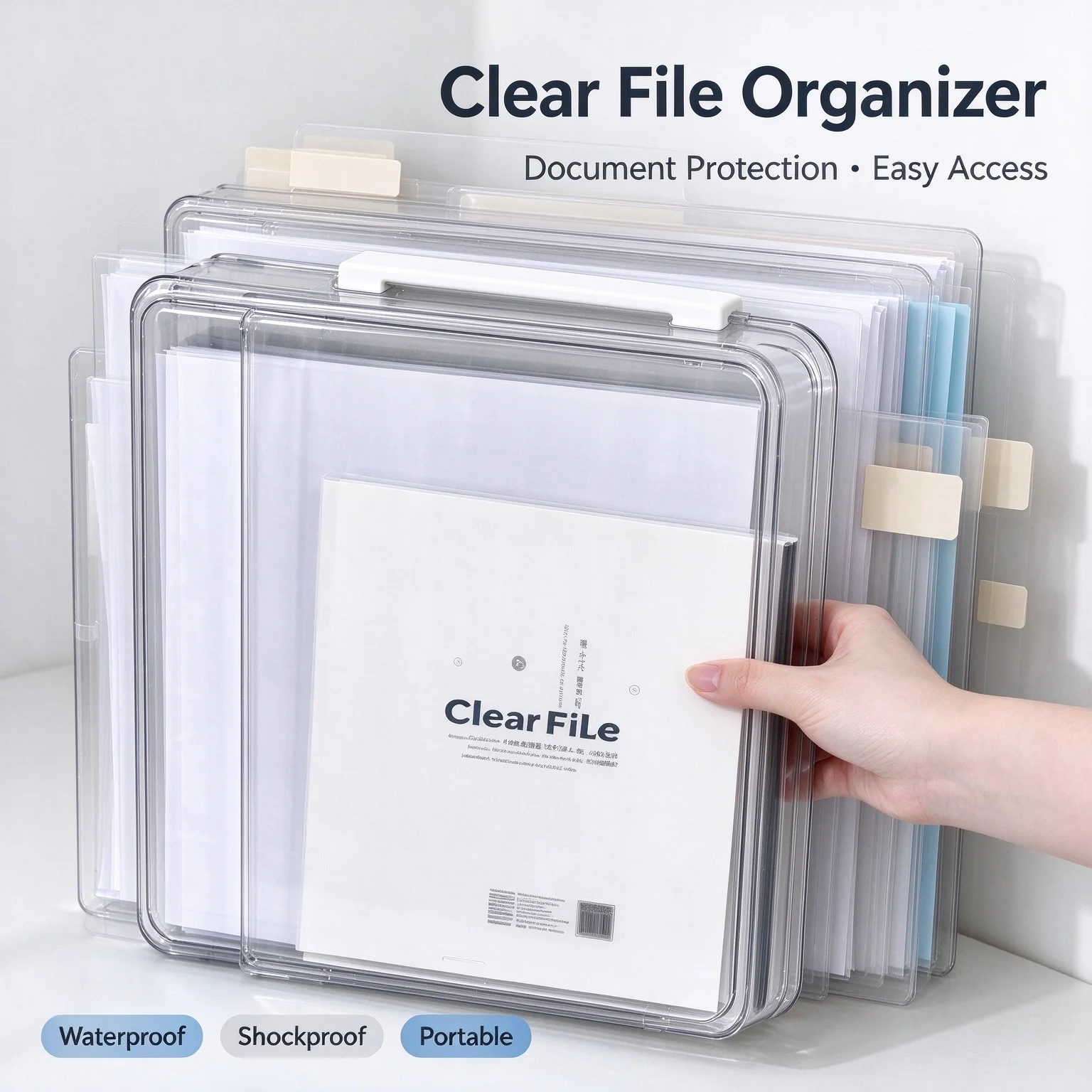 Transparent Storage Box for Exam Papers, Household Registers, Junior High School Graduation Certificates and A4 Documents