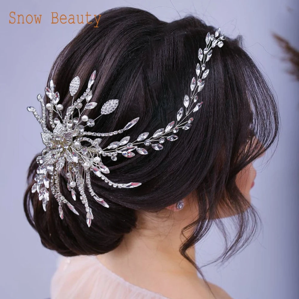 

DZ045 Bridal Hair Jewelry Accessories Hair Comb Clips Flower Wedding Hairband Korean Birthday Headwear Gifts for Women Headdress