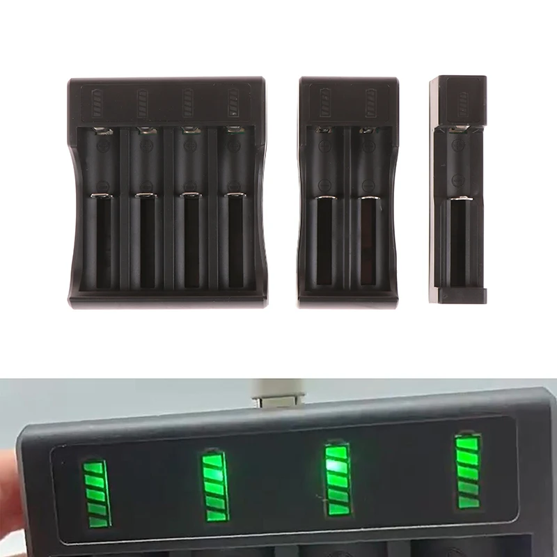 1 buah 1/2/4 Slot USB pengisian 18650 ganda 3.7V baterai Lithium isi ulang untuk 16340 14500 16650 18650 pengisi daya baterai