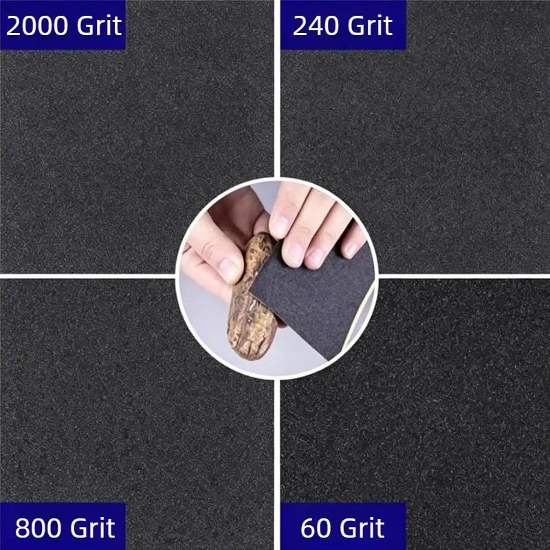 5/10PCS Wet/Dry Sandpaper 60–2000 Grit Silicon Carbide Sandpaper Suitable for Fine Polishing of Jade Jewelry Furniture and Cars