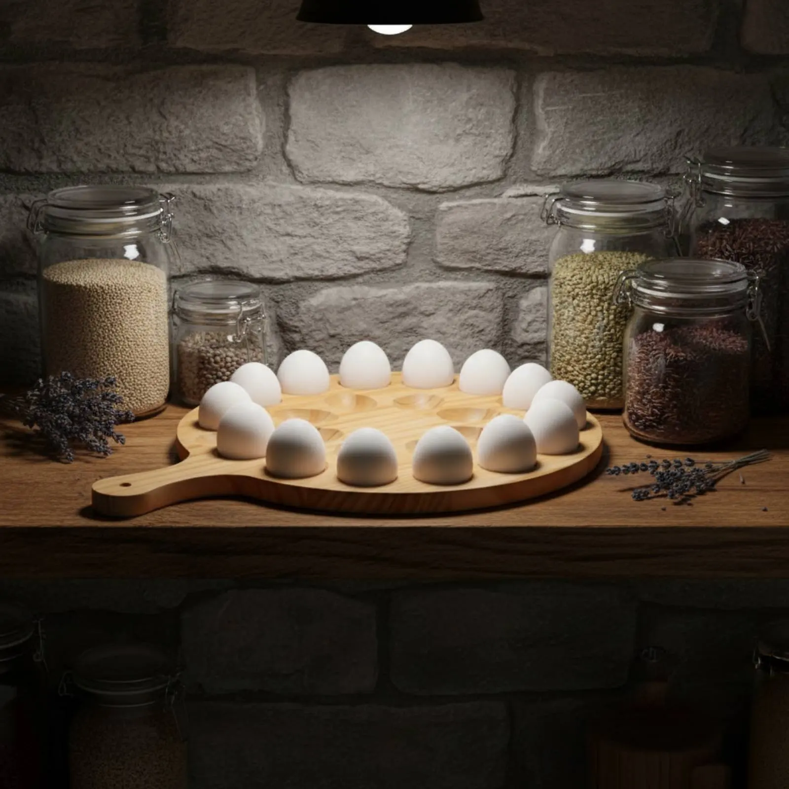 

Solid Wood Egg Storage Rack Multi-Slot Design Wooden Egg Tray Kitchenware Artisanal Long-Lasting for Kitchen