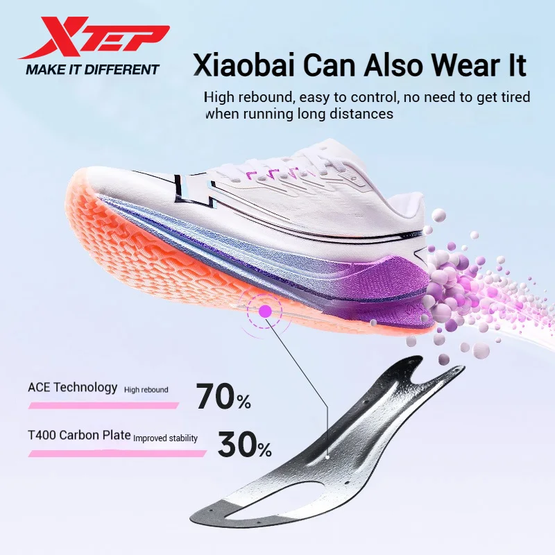 Xtep Shyft 1.0 احذية الجري المهنية للرجال 2025 الصيف ماراثون امتصاص الصدمات لوحة الكربون أحذية السباق 875319110083