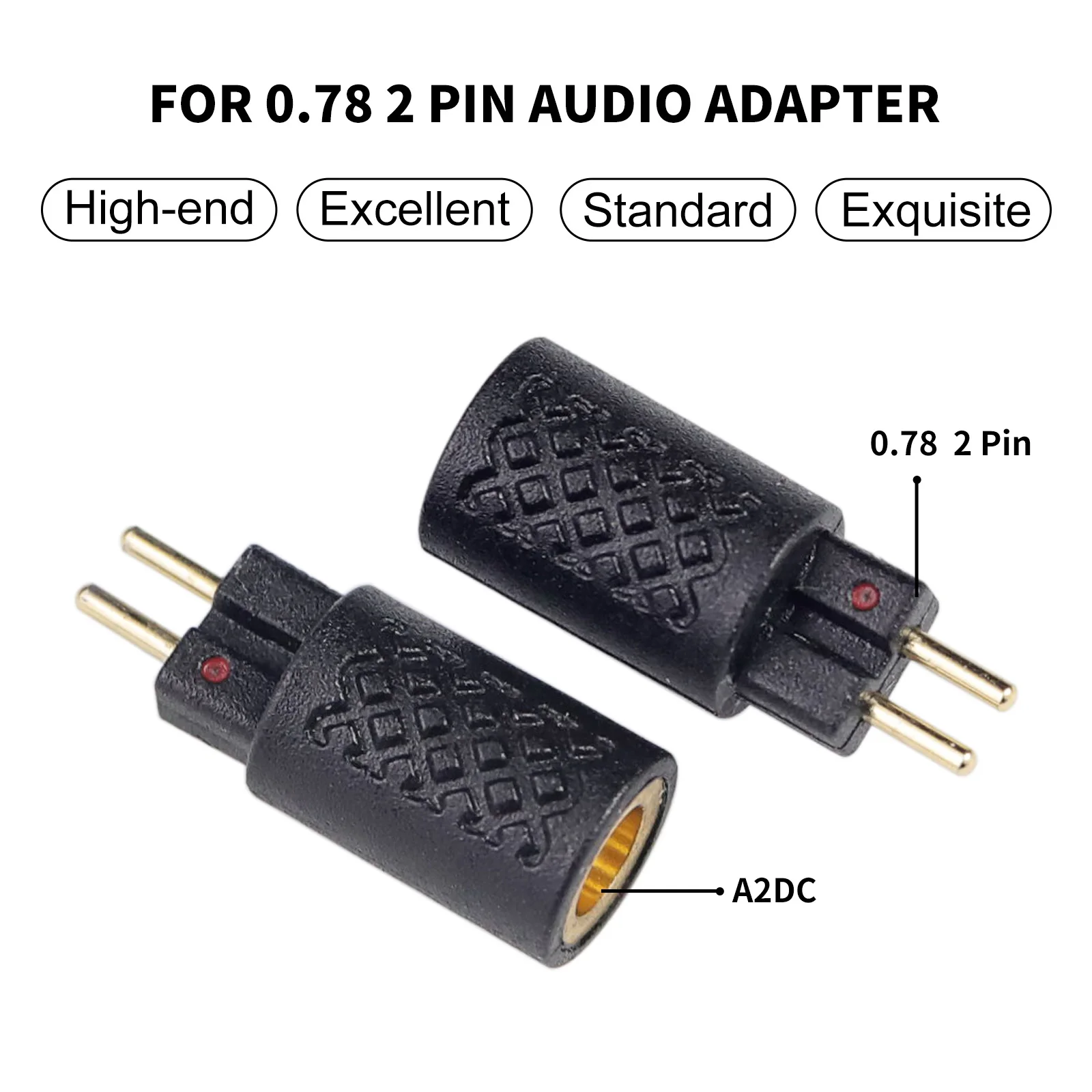 Adaptador de auriculares hembra OKCSC A2DC a 0,78 2 pines macho para conector de auriculares SHUOER CONDUCTOR/SINGER/SOLOIST/EJO7/TAPE PRO