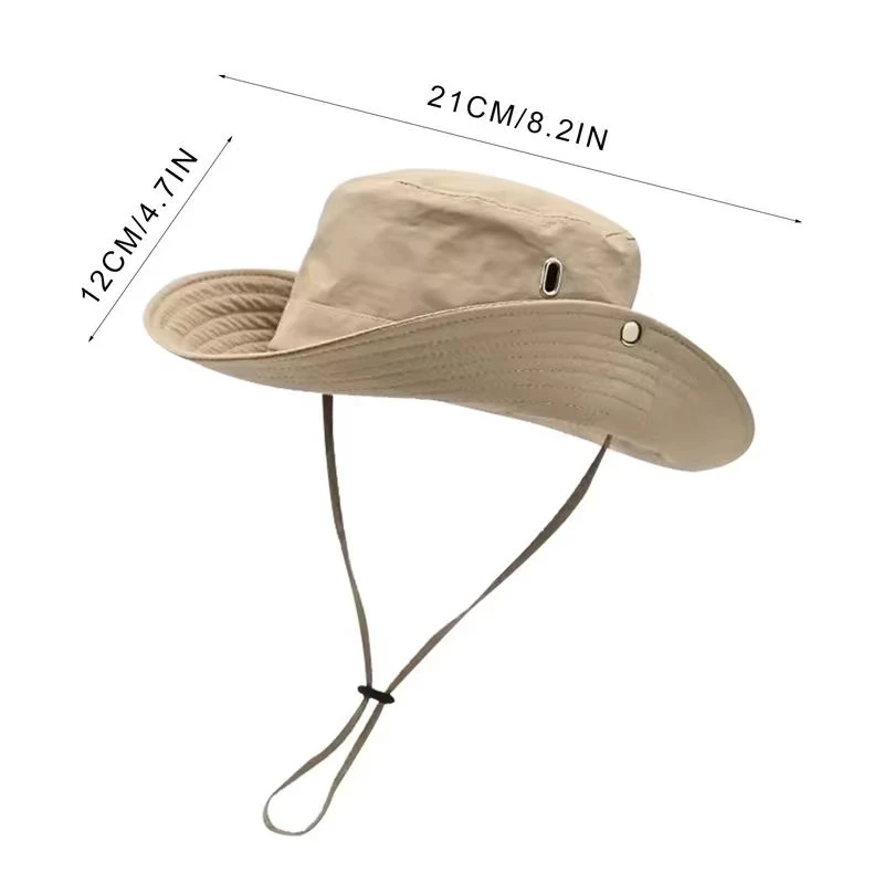 قبعة رعاة البقر الغربية للسيدات للتخييم في الهواء الطلق والمشي لمسافات طويلة قبعة صيفية بحافة واسعة قبعة صياد للحماية من الأشعة فوق البنفسجية تصميم عصري