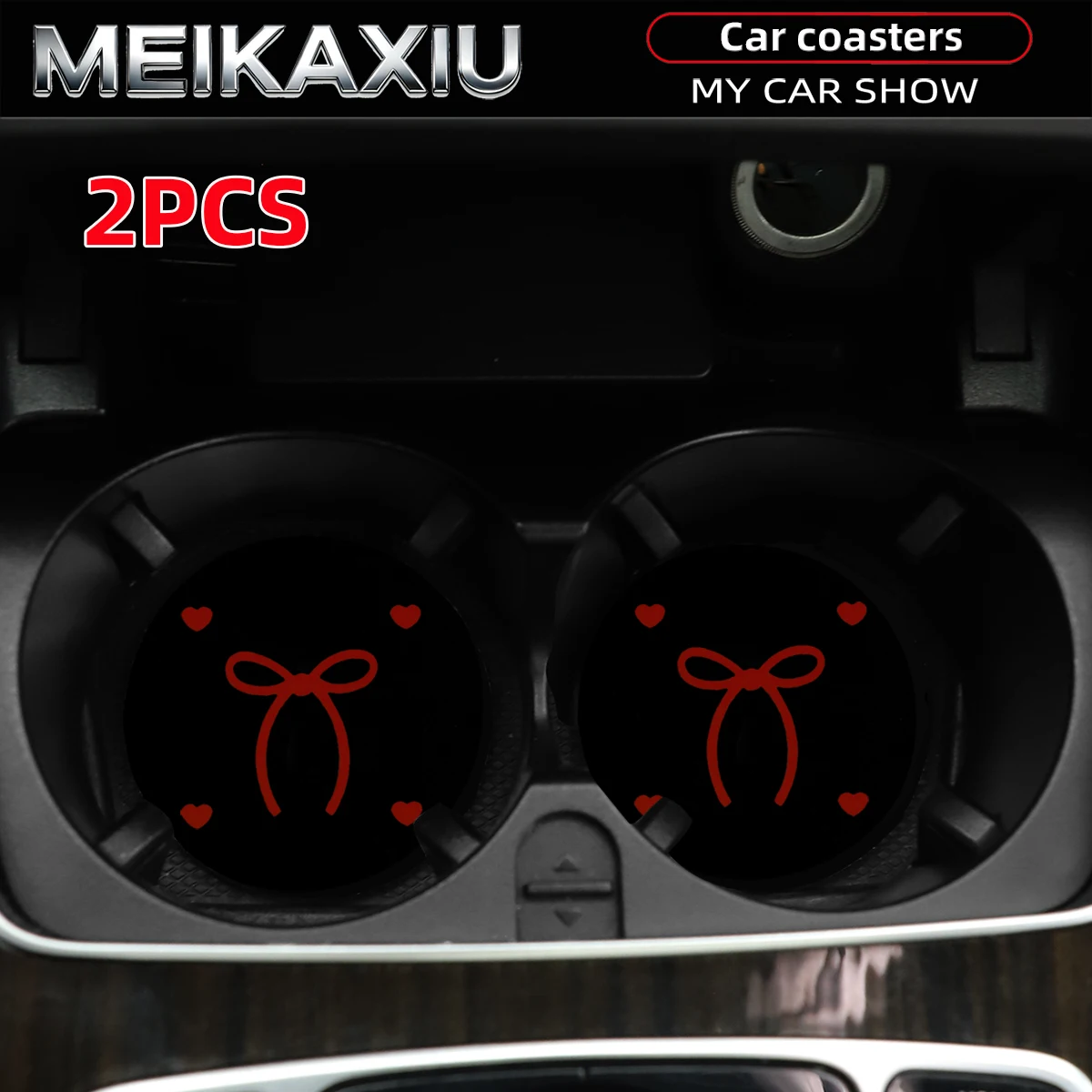 

Набор из 2-х подставок для автомобильных стаканов в форме сердца с бантом-бабочкой из пенопласта, декоративные автоаксессуары для женщин