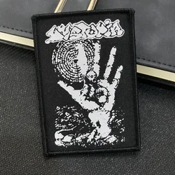 Dystopian Rock Weaving Mark Cloth Patches Emblems Punk Tactical Backpack Sticker Embroidered Hook and Loop Skull Morale Badge