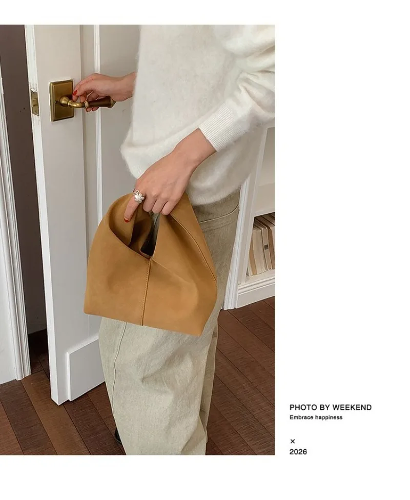 CEEKAY Wildleder-Handtasche im Hobo-Stil mit Perlenanhänger, Metallring, dünnem Riemen, vielseitig einsetzbar für den Alltag, Pendeln und Freizeit, große Kapazität – Detail 26