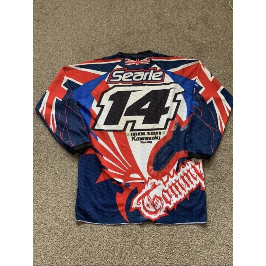 كاواساكي تومي سيرلي رقم 14 Mx Des Nations 2006 فريق GB جيرسي الرجال النساء تي شيرت قمصان طويلة الأكمام 2025 ملابس الأطفال الرياضية #1