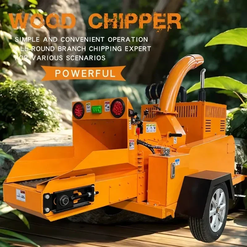 Wood Chipper Shredder Machine 4 Cylinder Diesel Industrial Comprehensive Wood Shredder Mulcher Waste Chipper Making Machine