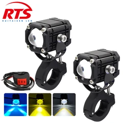 Universal Motorcycles Headlight Fog Light Led Auxiliary Driving Lamp Offroad Motor Fog light with Devil eye for ATV Scooter