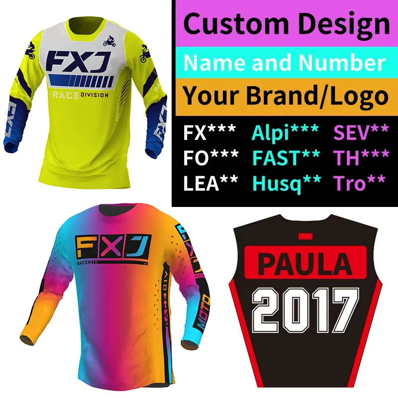 モトクロスジャージ-カスタマイズデザイン-ブランド名番号-xxxxl-xxxl-大人男性女性-サイクリング-オフロード-ロゴ-mtb-mx-ブラック-グリーン-ピンク-新品