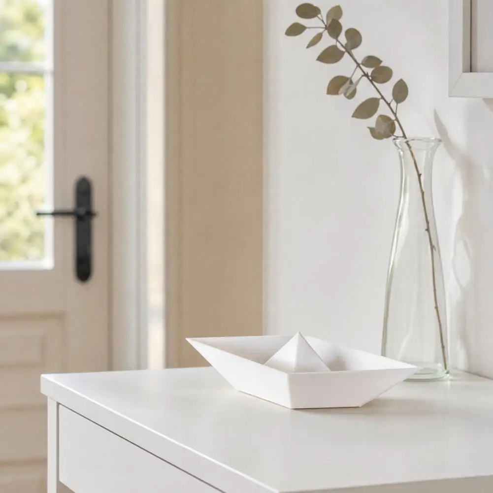 Relaxing Home Decoration 3d Printed Origami Boat Model Minimalist Paper Boat Desk Figurine Home Office Decor Bookshelf Ornament