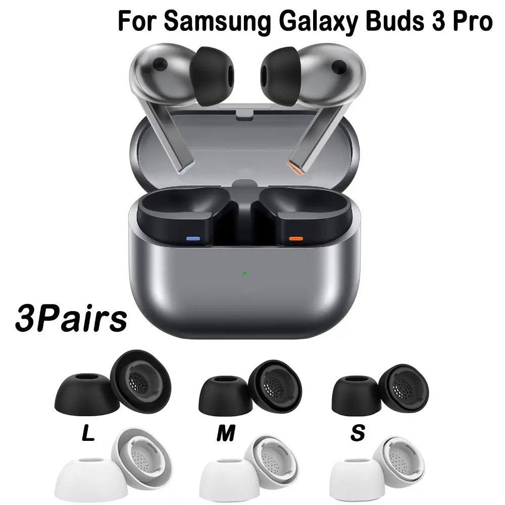 3 أزواج S/M/L سماعة الأذن سيليكون داخل الأذن الأذن نصائح استبدال الأذن المقابس لسامسونج غالاكسي براعم 3 برو سماعة الملحقات