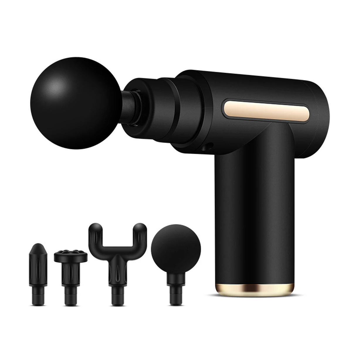 Mini Massage Gun for Deep Tissue Massaging 4 Massage Heads 8 Speed High-intensity Body Muscle Massager - Black Gold