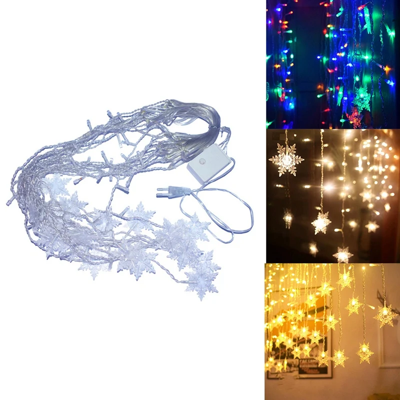 1 Stuk 96 Led Sneeuwvlok Lichtslingers Led Lichtslingers Voor Kerst Halloween Nieuwjaar Home Decor