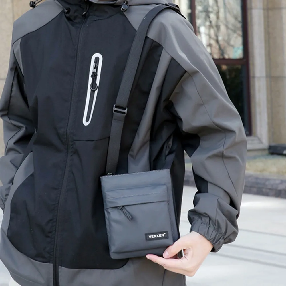 Fashion Multifunctional Crossbody Phone Pouch Sports Handheld Small Shoulder Bag Street Style Solid Color Male Square Bag Woman