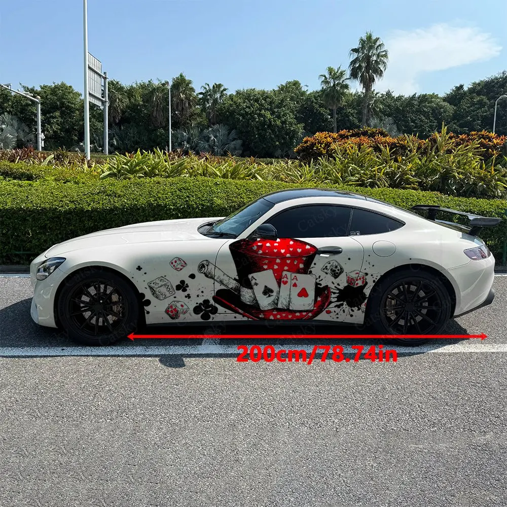 2pcs Suit Double A Dice Might, Durable, Fade-resistant, Enhance Vehicle Aesthetics With Bold Artistic Design Car Vinyl Wraps
