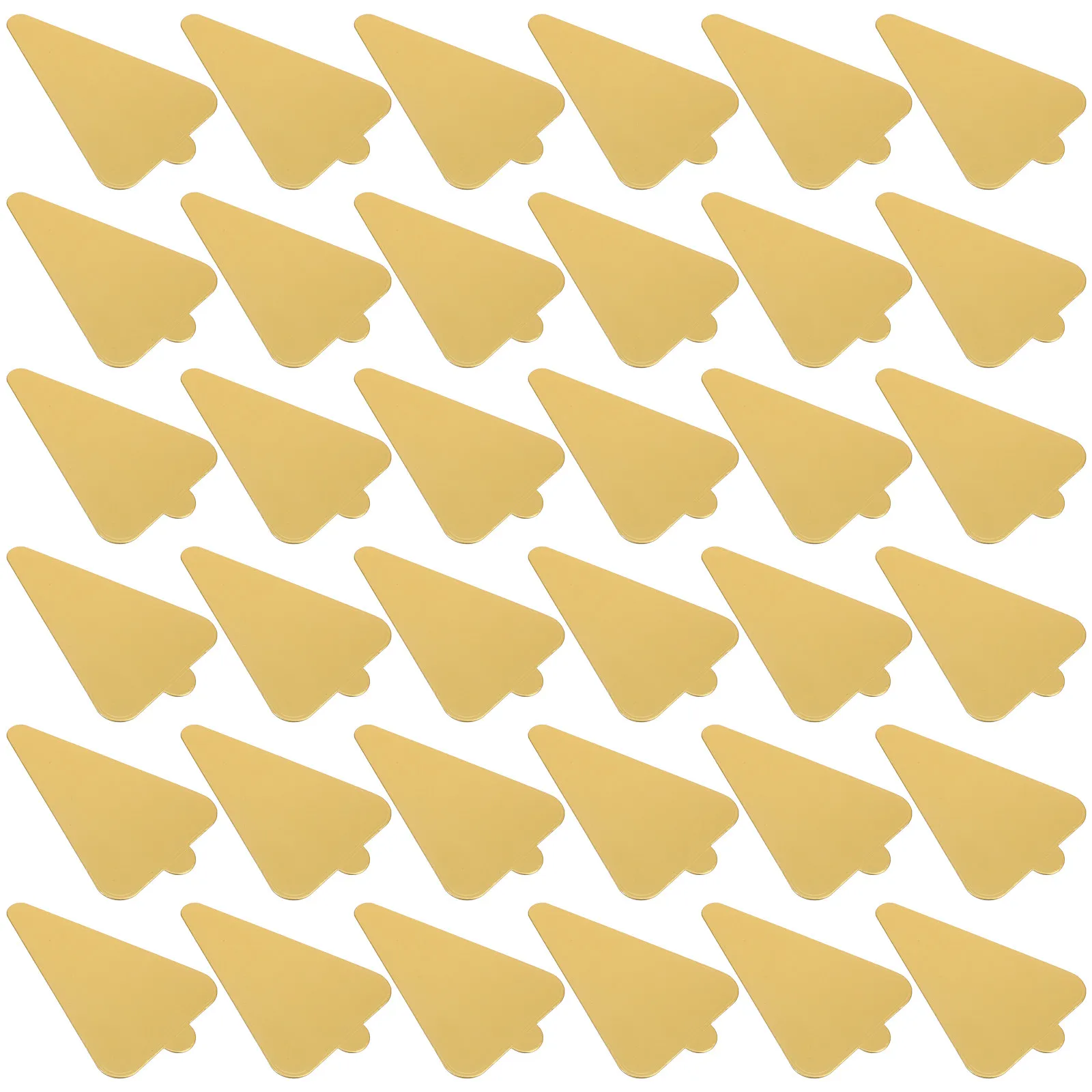 50Pcs Triangle Gold Cake Base Boards Mousse Cake Pads Food Safe Pastry Paper Elegant Dessert Display for Bakery Home Use