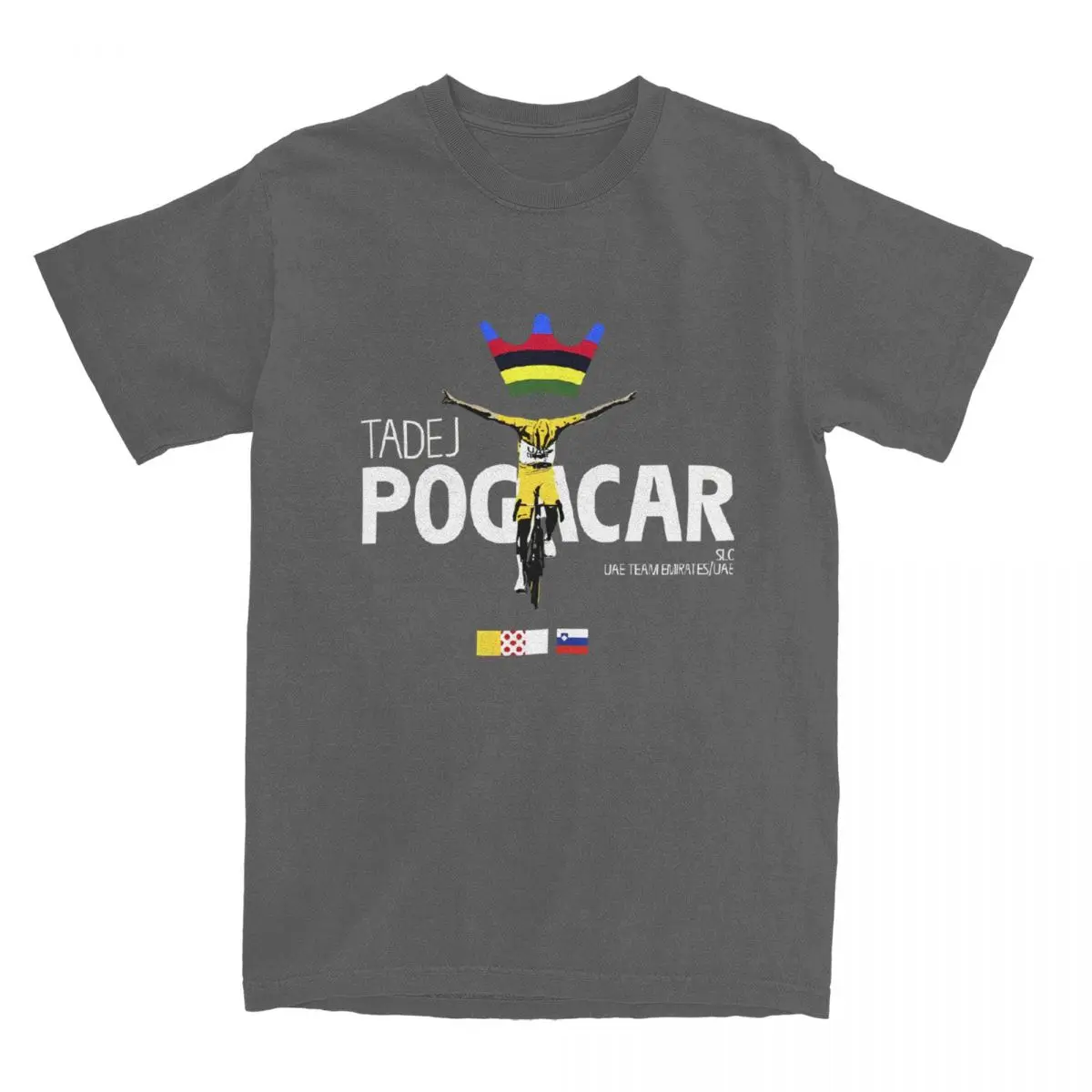 Herren Tadej Pogacar Cycling Pogi Team T-Shirts Baumwollkleidung 2025, Sommer Tour-De France Damen-T-Shirt mit kurzen Ärmeln und O-Ausschnitt