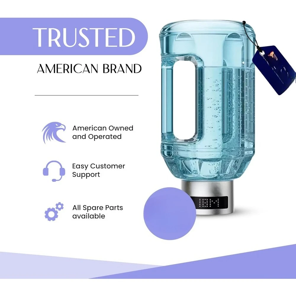 حار بيع. إبريق زجاجة مياه الهيدروجين 2025، مولد مياه الهيدروجين المحمول مع شاشة رقمية، ما يصل إلى 4000 رطل، سعة 51 أونصة - جديد #2