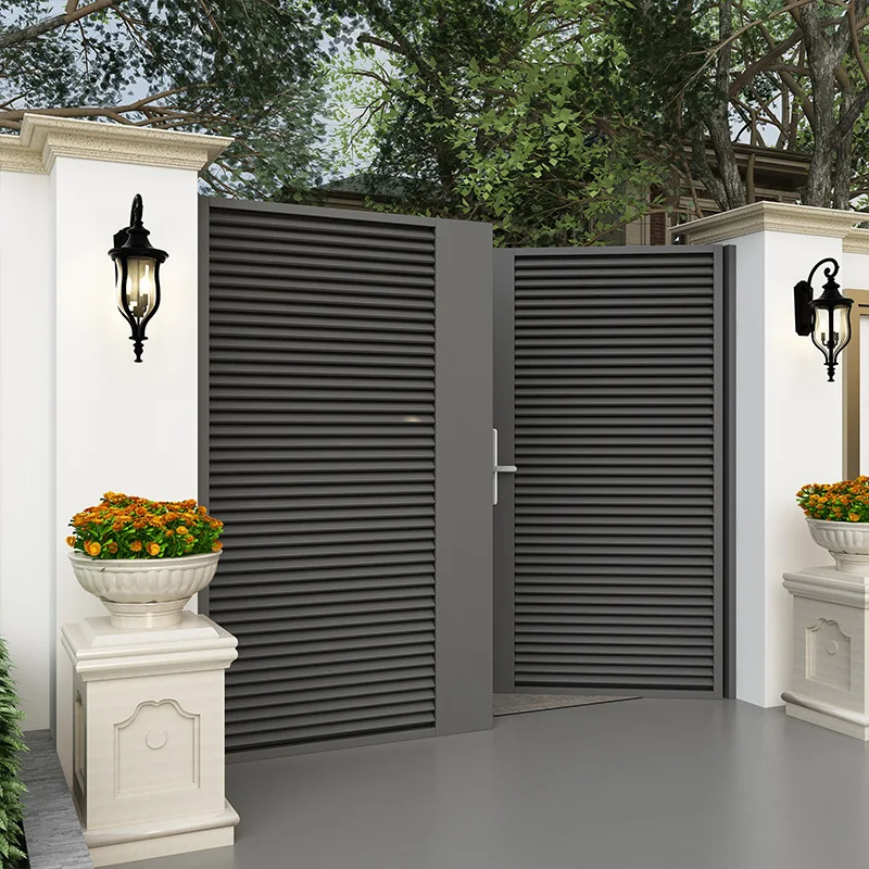 Wrought iron courtyard door Rural yard opposite door Fence Aluminum alloy door