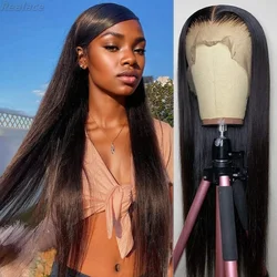 13x6 Lace Frontal Wig Human Hair Transparent 100% Black Straight Brazilian Wigs For Women Choice 30 40 Inch Cheap on sale Wig