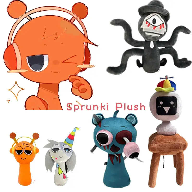 54 Styles Sprunki Plush Toys Soft Snuggly Stuffed Animal Cushion Children's Birthday Gifts Soft Toys