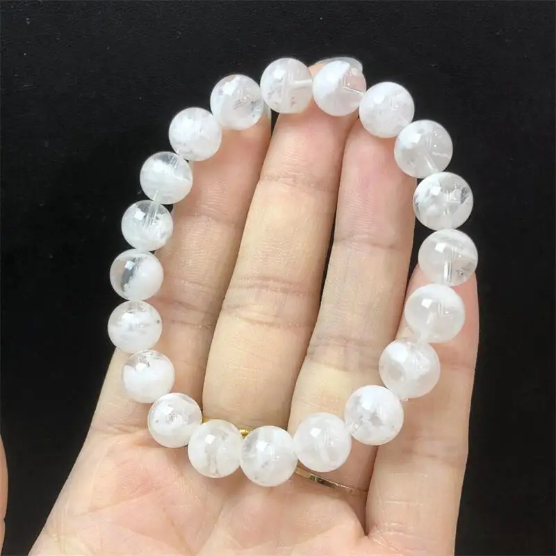 

Natural Snowflake Garden Quartz Bead Bracelet Fashion Healing Personalized For Men Women Gemstone Jewelry Lovers Gift 1PCS