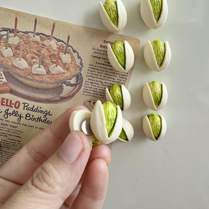 6pcs Fridge Magnet Pistachio Shaped Cactus Cloud Note Refrigerator Magnetic Whiteboard Sticker Christmas Home Decoration Kitchen