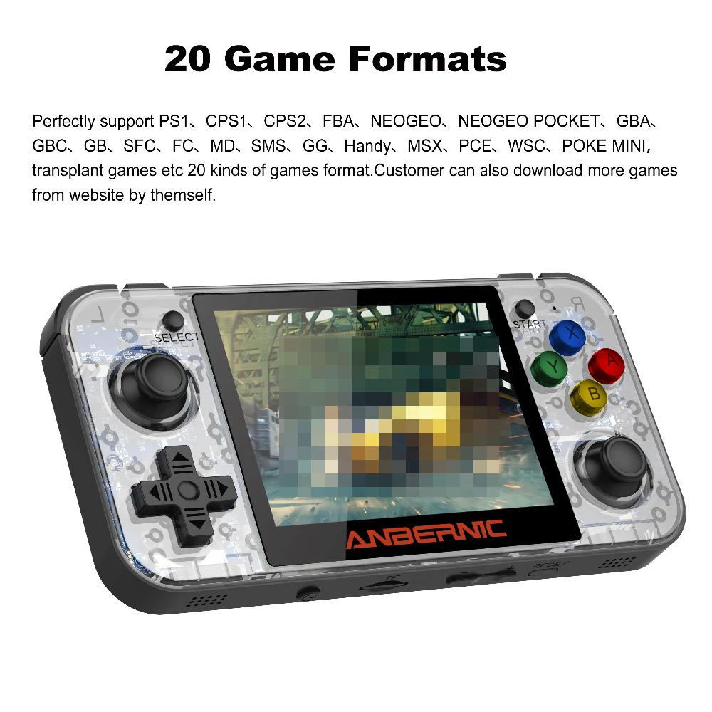 Handheld Retro Games Video Game Consoles, Sistema Open Source, Mini Jogador do Jogo, Tela IPS, 64Bit, 20 + Simuladores Saída de TV