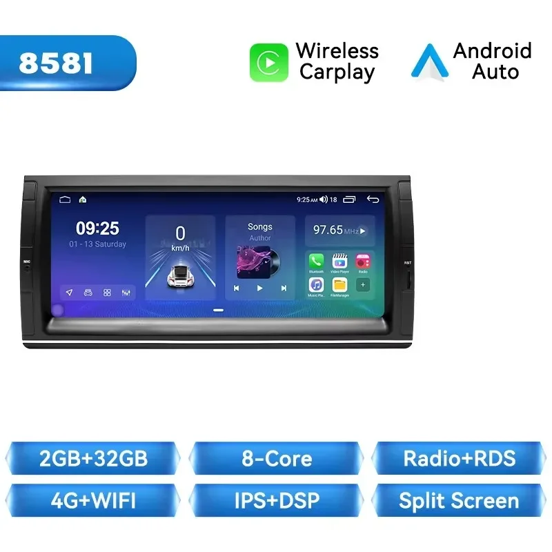 Xonrich Draadloze Carplay Android 14 Auto Multimedia Speler Voor Bmw E39 E53 M5 1995-2003 6 + 128Gb 10.25 Inch Scherm Gps Navigatie