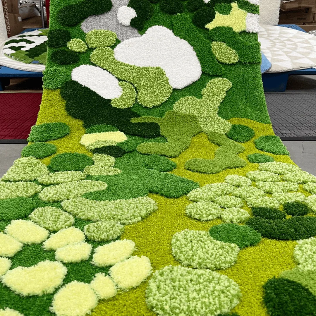 3D Moss Forest Soft Carpet for Living Room Bedroom Bedside Rug Luxury Green 50x120cm Rug
