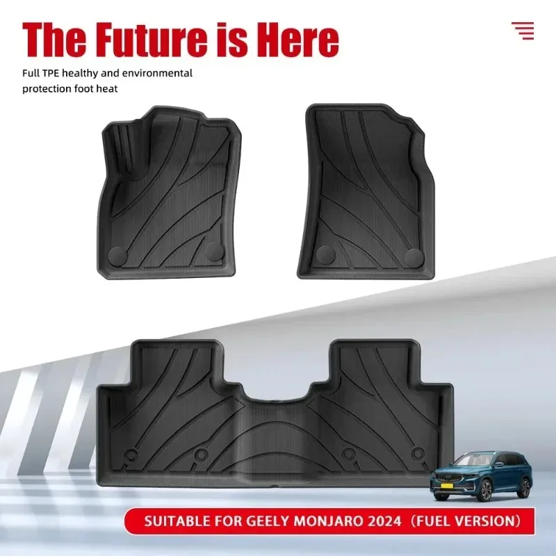 New Products Premium waterproof non-slip 3D TPE Rear Trunk Mat for Geely Monjaro 2024 (Fuel version)，All Weather Black Interior