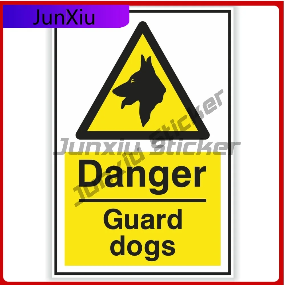 

Danger Guard Dogs Safety Warning Unique Camper Car Waterproof Car Styling Vinyl Decal For Car Truck SUV Window Bumper Laptop