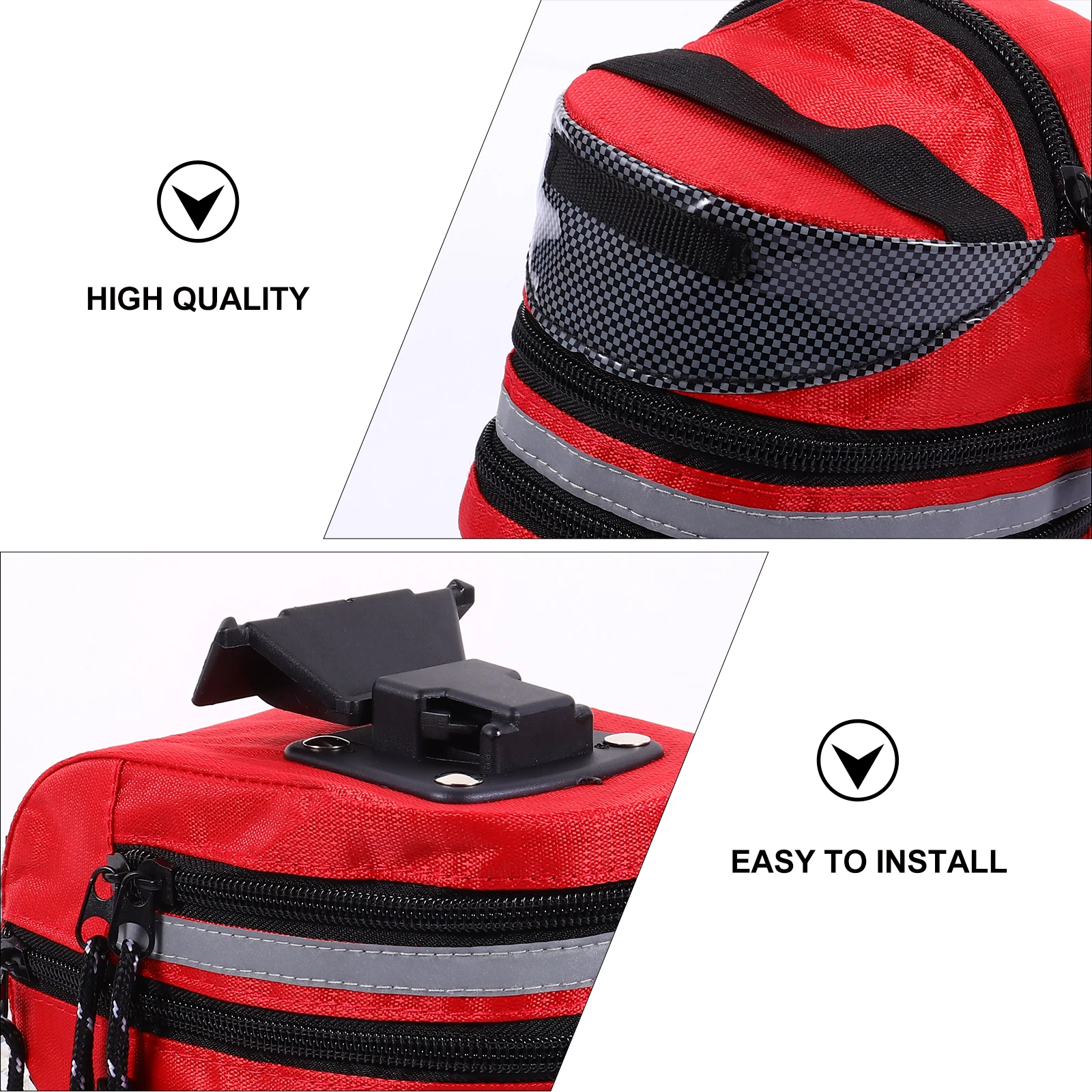 

Waterproof Bike Saddle Bag Cycling Tail Pouch Large Capacity Reflective Stripe Zip Closure Easy Install Suitable Racks Premium