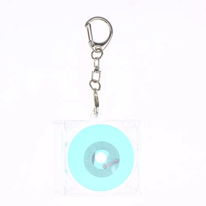 1 Stück Mini NFC CD Vinyl-Schallplatten-Schlüsselanhänger Musik-Link-Anhänger Klare Hülle DIY-Geschenk für Kpop-Fans Musikliebhaber Taschen-Schlüssel-Dekoration – Detail 9