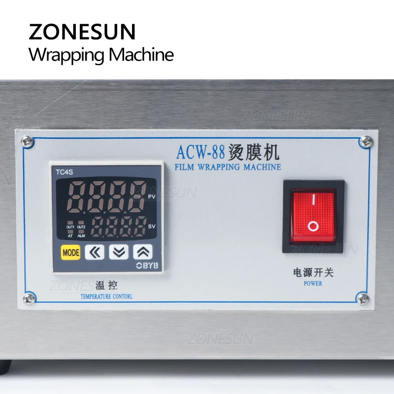 ZONESUN ZS-ACW88 دليل السجائر بوكر صندوق بوب فيلم السلوفان الحرارة ختم التفاف آلة التعبئة والتغليف