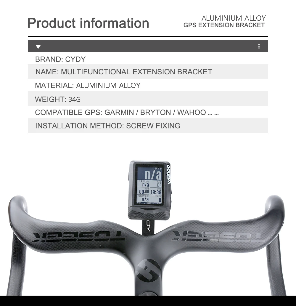 CYDY Computer-Halterung aus Aluminiumlegierung, Bryton Wahoo Xoss Igpsport 630, MTB, GPS, Fahrrad-Scheinwerfer, Sattelhalterung, Fahrradteil – Detail 3