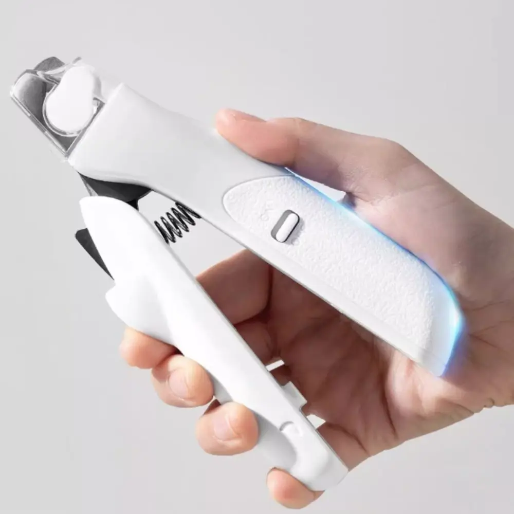 

With LED Pet Nail Clipper High Hardness Labor-saving Pet Nail Trimmer Spring Design Splash Guard Pet Nail Cutter