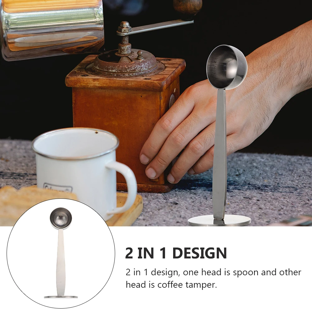 

2Pcs Coffee Spoon Tamper Stainless Steel Dual Use Measuring Tool Portable Easy Clean Coffee Bean Presser Kitchen Appliance Parts
