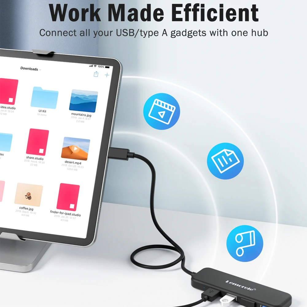 Lemorele USB 3.0 HUB 4 in 1 Type C Adapter 4 Ports Slot USB C Hub USB Hub 3.0 High Speed For Laptop Windows Mac