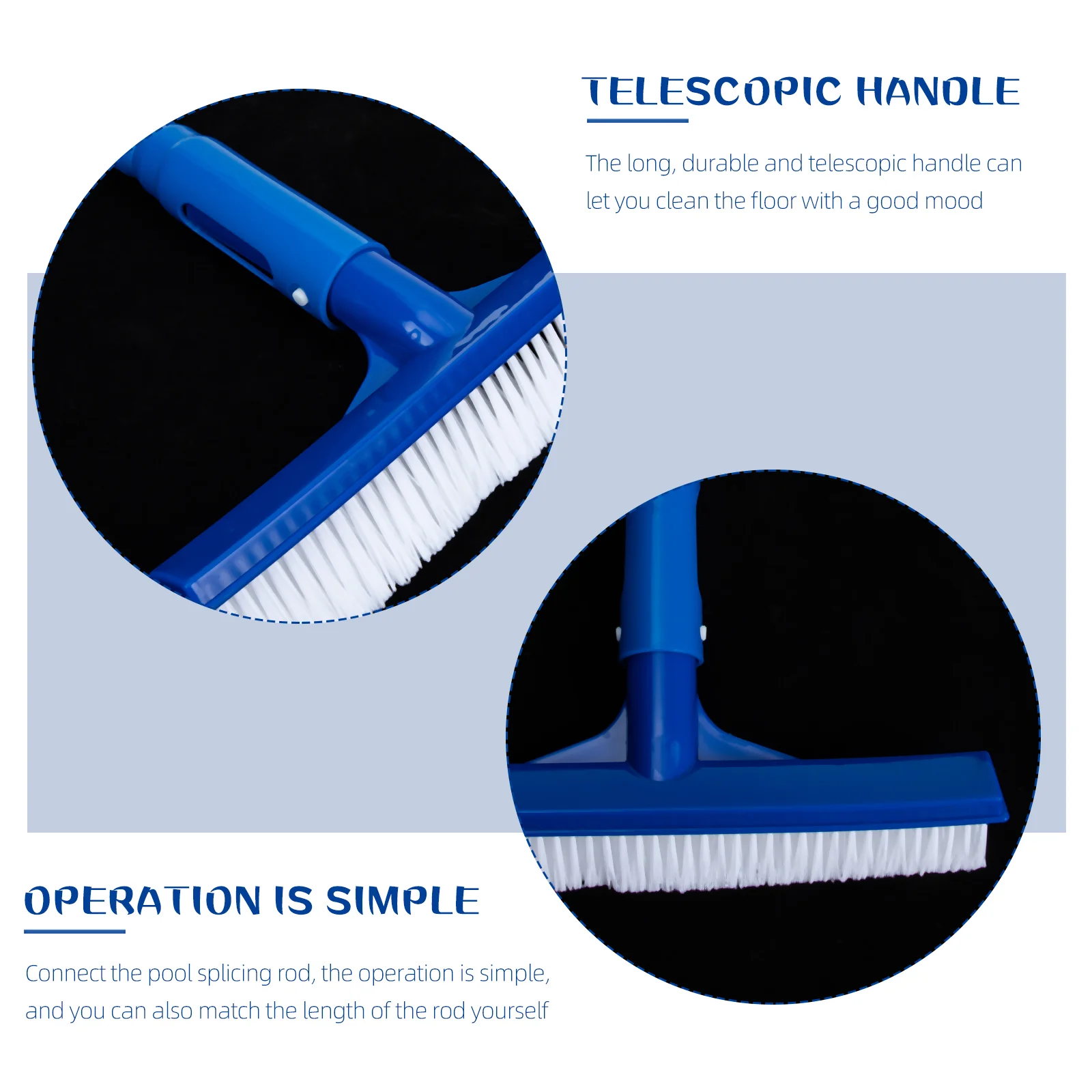 1 Set Pool Wall Cleaning Brush Useful Bathroom Long-handle Brush Cleaning Supply