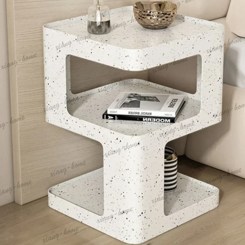 LSMinimalist Trendy Nightstand Table White Orhanizer Aesthetic Nordic Bedside Table Small Modern Comodini Space Saving Furniture