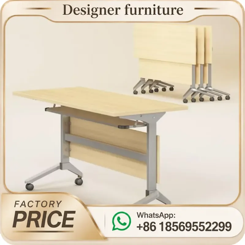 Mobile Conference Table Folding Training Desk With Wheels Metal Office Furniture For Learning Center Customizable Wholesale