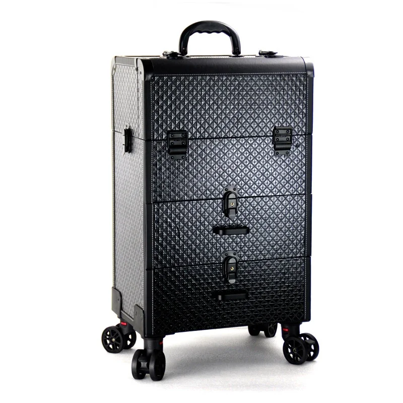 New Trolley cosmetic bag,rolling luggage Makeup Toolbox case,Beauty Suitcase,Cosmetic Bags on Wheel,Nail tattoo trolley box bag