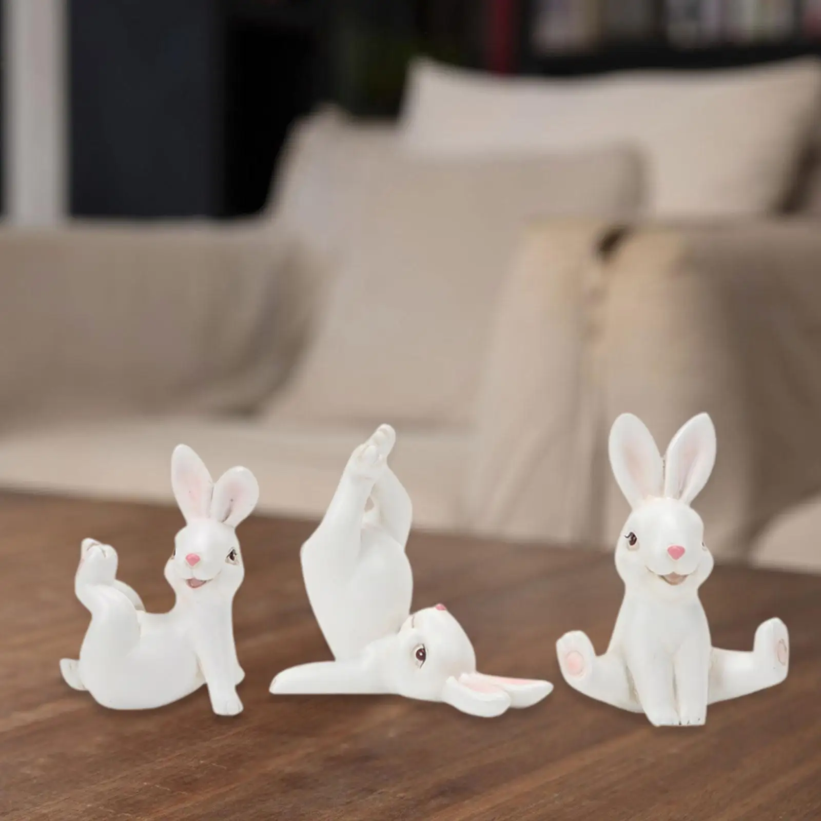 

3 шт. садовые миниатюрные фигурки кролика, статуи кролика, современные декоративные милые украшения из смолы, садовый декор для патио, лужайки, сада