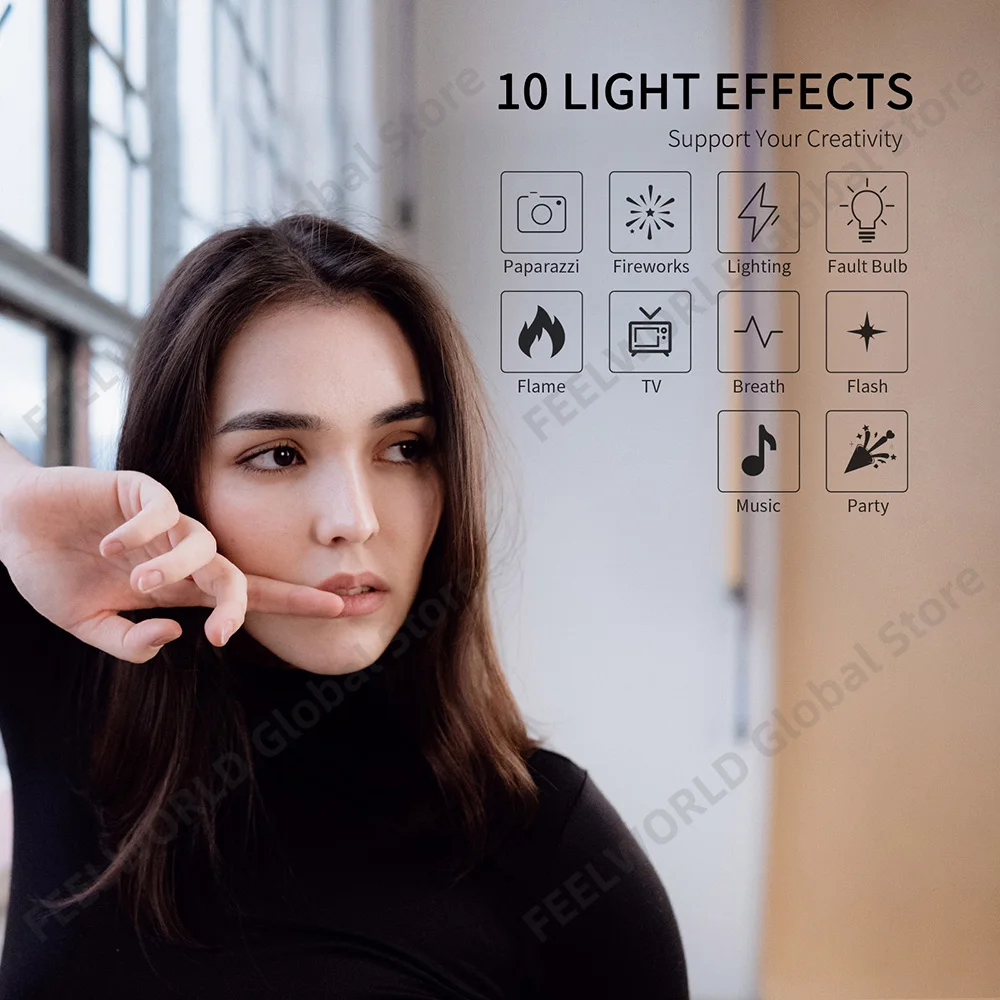 FEELWORLD FL125D 125W Daylight แฟลชวิดีโอ APP ควบคุม Bowens Mount สำหรับ Photo Studio Video Portrait Live Streaming Recording